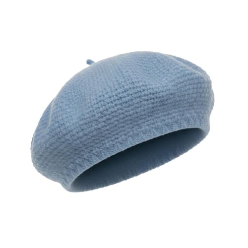 Image of A2Z Ladies Hats Cable Beret Knitted Beanie Hats Lightweight Stretchy Soft Feel - Hat LH1002 Blue One Size