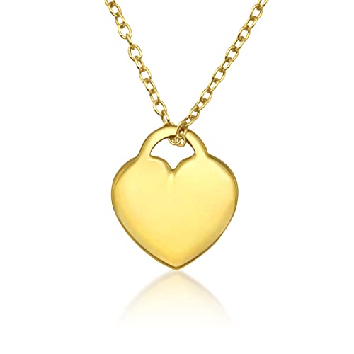 Mary & Jules Halskette aus 925 Sterling Silber mit Herzanhänger, vergoldet, Kette Länge 45 cm Cover
