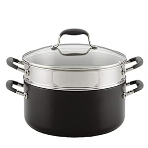 Anolon Advanced Hard-Anodized Dutch Oven Multipurpose Steamer Set, 8.5-Quart, Graphite