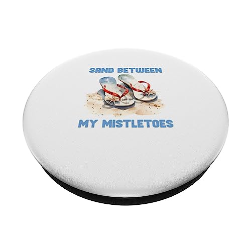 summer sun Beach sand between my mistle toes PopSockets Swappable PopGrip, Black - Image 2
