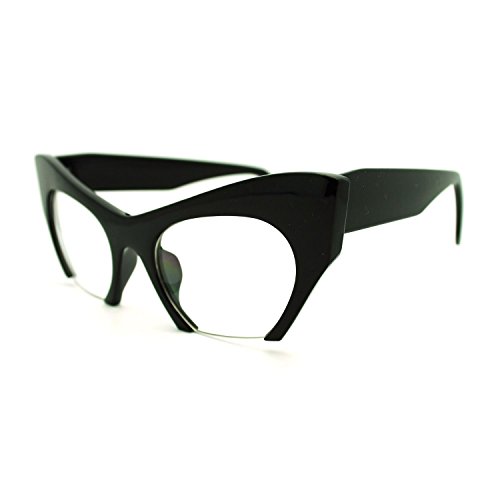 AStyles - Semi Rimless Cut Off Bottom Razor Clear Lens
