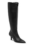 Coutgo Knee High Boots Women Kitten Heel Pointed Toe Side Zipper Tall Boots