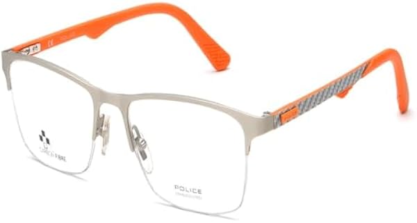 Police Eyewear frames | Men | Medium | Half Rim | Square | Frame: Silver