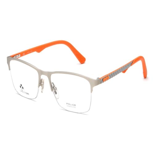 Police Eyewear frames | Men | Medium | Half Rim | Square | Frame: Silver