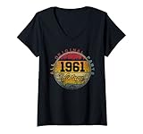 Photo Gallery donna 1961 vintage retro 60th birthday gift 60 years old men women maglietta con collo a v Photo Gallery donna 1961 vintage retro 60th birthday gift 60 years old men women maglietta con collo a v
