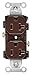 Hubbell Wiring Device-KELLEMS 20A Commercial Environments Receptacle, Brown; Tamper Resistant: No