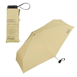 Wpc. IZA 男の晴雨兼用傘【コンパクト】COMPACT ベージュ [遮光率100%・UVカット率100%・UPF50＋・遮熱] 日傘 メンズ イーザ 男性 折りたたみ傘 53cm 小さい おしゃれ シンプル 無地 ZA003-911-102