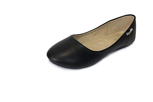 irisaa Damen Ballerinas, Klassische Flache Schuhe, Halbschuhe Slip-on 2203800, Farbe:schwarz, K800-Größ:39 EU (Innensohlenlänge 24cm)