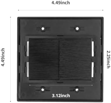 XGGYA Plastic Bracket 2gang Black and Brush Wall Plate Black 2pc, 2 Pack - 1