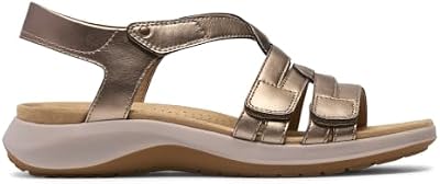 Clarks Collection Women's Maelynn Paige Wedge Sandal, Gold Metallic Synthetic, 10 Narrow US