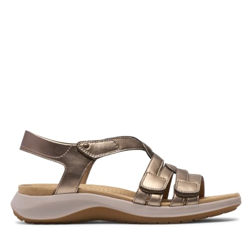 Clarks Clarks Collection Women's Maelynn Paige Wedge Sandal, Gold Metallic Synthetic, 10 Narrow US