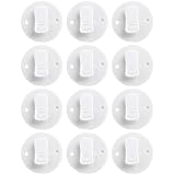 12 Pack White Shower Curtain Clips – Self Adhesive Showers Curtains Weights for Home Inside Windproof and Water Splash Proof