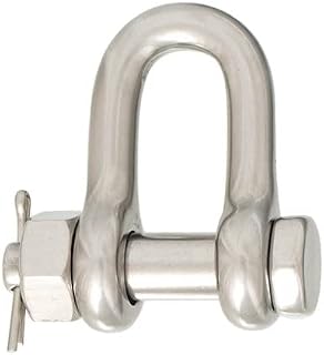 Stainless steel D-shackle with fastening bolt, forged 19mm AISI316