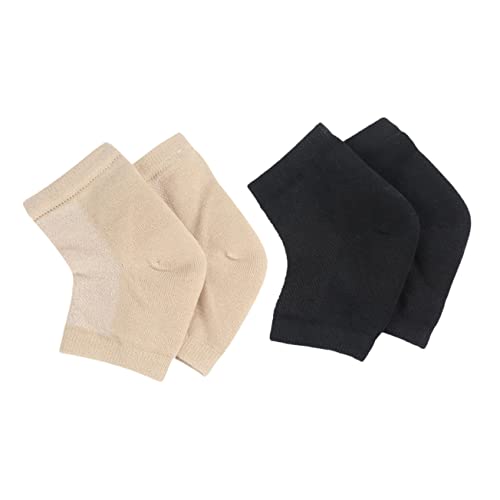 TOVINANNA 2 Pairs Gel Heel Socks Moisturizing Toeless Socks for Cracked Heels Deep Moisture Locking Gel Material for and Resting Fits Foot Shapes