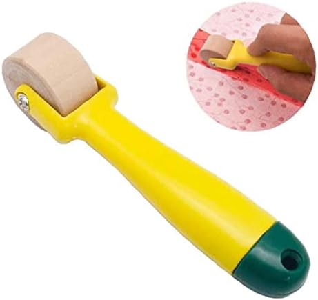 Zonster Quilting Seam Roller Roll and Press Sewing Roller Tool with Handle for Quilting Sewing Print Ink Wallpaper Home Decoration, Yellow,15*2cm