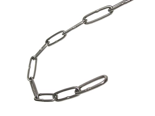 Polished Stainless Steel Chain 4mm 410 lbs Working Load - 50 FT Piece | Marine, Outdoor, Fence, Gate, Utility | (Type 316 Stainless Steel)