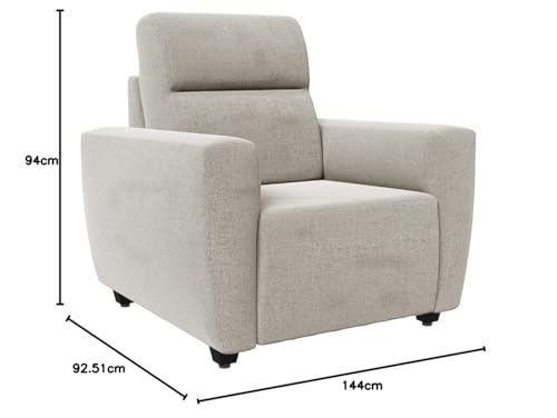 Image of Wakefit Sofa Set | 3 Year Warranty | Sofa 4 Seater, 4 Seater Sofa for Living Room, Wooden Sofa Set, Sofa Set 2+1+1 Seater - Belize(Reflection : White)
