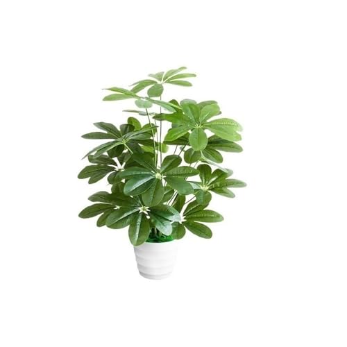 Krukväxter Konstgjord simuleringsväxt, krukväxt med gröna blad med kruka, inomhusdekoration, lämplig for vardagsrum, kontor Bonsai