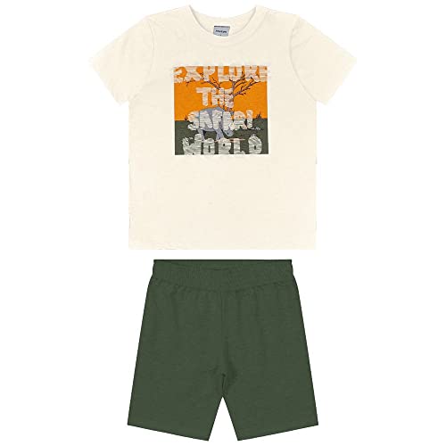 Rovitex Kids Camiseta com Bermuda, Conjunto Meninos, Bege (Beige), 3