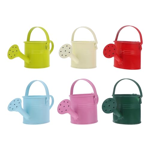 Yardwe Kids Mini Metal Watering Cans - 6pcs Gardening Set for Home Plants