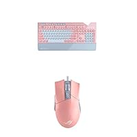 ASUS ROG Strix Flare PNK LTD Pink Wired Mechanical Gaming Keyboard - Cherry MX Red Linear Switches + ROG Gladius II Origin PNK LTD Gaming Mouse