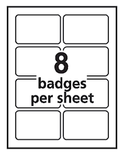 Avery Flexible Name Badges, 2-1/3" x 3-3/8", White with Blue Border, 400 per Pack, 2 Packs, 800 Removable Name Tag Stickers Total (01730) - Image 3