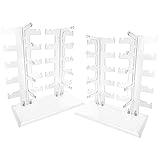 FAZMoss 2PC Sunglasses Rack Glasses Holder 4 Row 20 Pairs Eyeglasses Acrylic Eyewear Display Stand