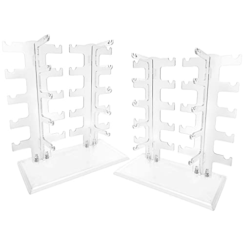 Fazmoss 2Pc Sunglasses Rack Glasses Holder 4 Row 20 Pairs Eyeglasses Acrylic Eyewear Display Stand #TOP6
