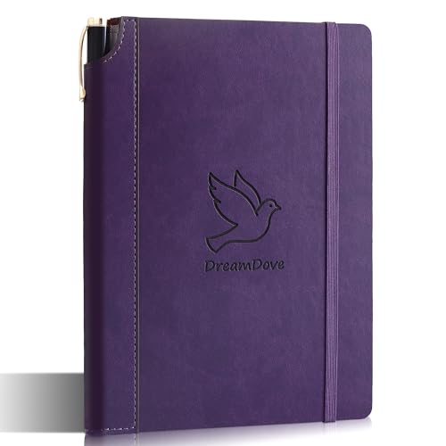 DreamDove 2026 Planner Undated Weekly Planner Notebooks A5 Week Plan Notepad Size 5.5'' X 8.1'' Inner Pocket ,Lined and Notes, No Dated Weekly To Do List Planner Notebook With Goal & Habit Tracker Organizer 100GSM Thick Paper, Pen Holder， Perfect For Office Home School Supplies Leather (Dove of Dream-Purple)