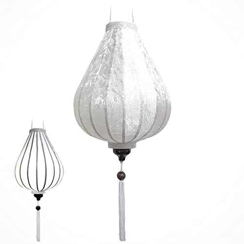 Asiatischer Seiden Lampion 35cm - Handgefertigt In Vietnam Aus Seide & Bambus