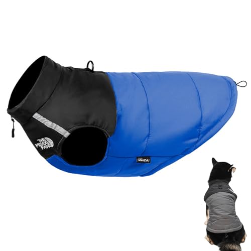 Chaleco acolchado para perro, abrigos cálidos y elegantes para gatos y cachorros, de S a L (azul, L)