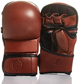Modest Vintage Player PRO Heritage Brown Leather Hybrid MMA Gloves (Small/Medium)