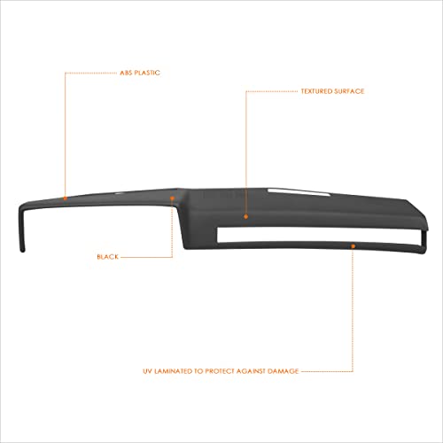 Front Molded Dash Board Cover Cap Overlay Compatible With 81-91 Chevy Gmc C/K/R/V Series,Black #TOP3