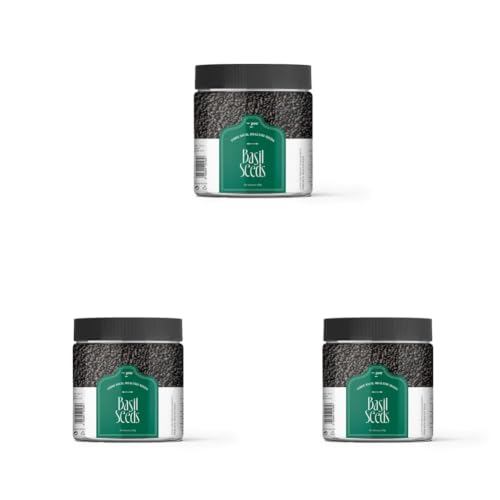 Image of Jivo Raw Basil Seeds for weight loss - 200gm | Sabja Seed, Takmuria Seeds 200g (Jar Pack) | High Fibre And Omega 3 (Pack of 3)