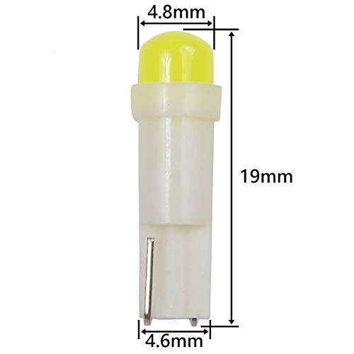 Blyilyb T5 74 2721 Cob 1W Dashboard Instrument White Led Light Bulbs (Pack Of 10) #TOP5