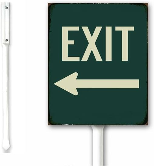 Amazon.com : 7 x 8.8 Inches Rustic Yard Sign Exit with Left Arrow Metal ...