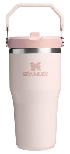 Stanley IceFlow 2.0 Flip Straw Tumbler with Handle 20 oz | Twist On Lid and Flip Up Straw | Leak Resistant Water Bottle | Insulated Stainless Steel | BPA-Free | Rose Quartz