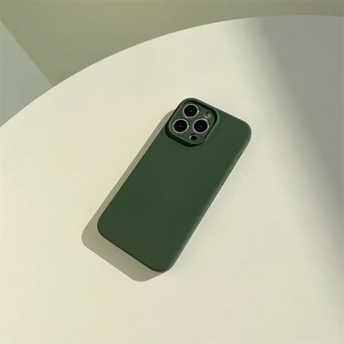 Coque silicone iPhone 14 Pro Max antichoc vert noirâtre silicone liquide