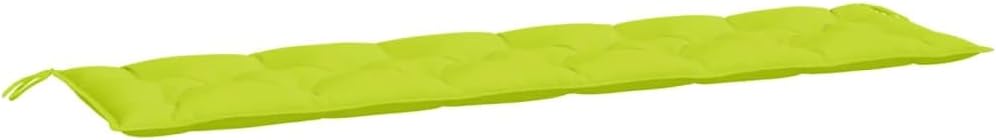 vidaXL Cushion for Garden Bench in Bright Green - Water-Resistant and Durable Oxford Fabric, Stuffed with Hollow Fiber for Comfort, Versatile Usage - 78.7" x 19.7" x 2.8"