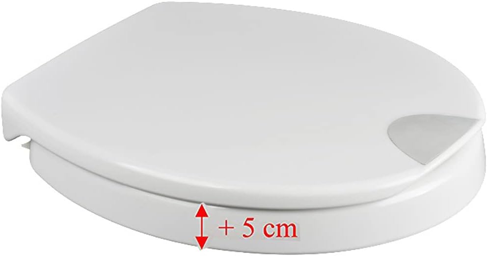 Raised Toilet Seat Aid with Lid 10cm 4inches Elevated Strong and Durable (NO, I Need to Pay VAT