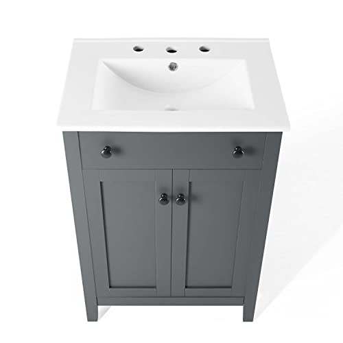 Modway Nantucket 24" Bathroom Vanity In Gray White, 24 Inch #TOP5