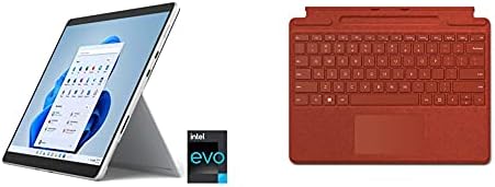 Microsoft Surface Pro 7+ Bundle with Keyboard - 12.3 Inch 2-in-1 Tablet PC - Silver - Intel Core i5, 8GB RAM, 256GB SSD - Windows 11 Home - Device + Type Cover Black, UK plug, 2021 model