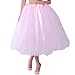 Produktbild VEMOW Tutu Elegante Damen Cosplay Crinoline Petticoat Mesh Tüllrock Brautjungfer Prinzessin 50er Kurz Ballet Tanzkleid Blase Mutterschaft für Rockabilly Kleid(X1-Rosa, Freie Größe)