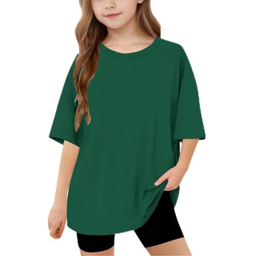 Oversized T-Shirts for Girls Kids Summer Basic Crewneck Loose Fit Short Sleeve Unisex Boys Sports Athletic Clothes