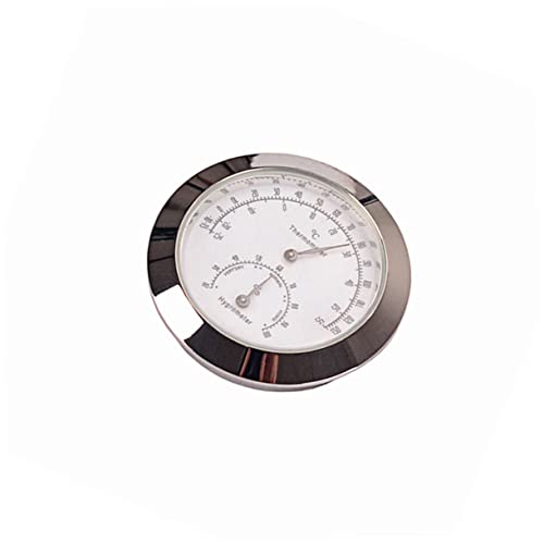 GANAZONO Round Violin Thermometer Hygrometer Frame Humidity Temperature for Guitar Violin Cases Compact Indoor Use with Fahrenheit Celsius Scales Silver