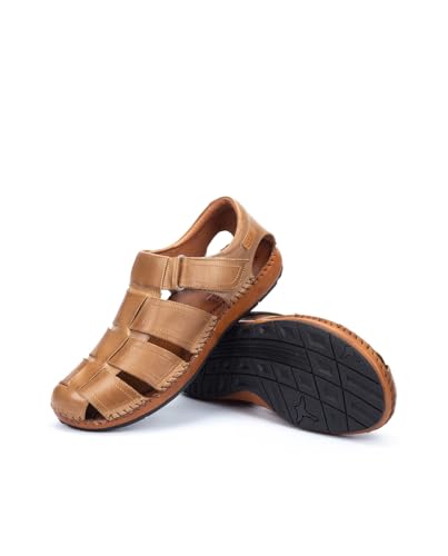 Image of PIKOLINOS Tarifa 06J-5433 Men's Sandals - Premium Calfskin Leather - Cushioned Insole, Hook & Loop Closure, Lightweight Sole - Spring and Summer Style and Comfort