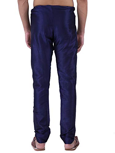 Image of HUZUR Men Pyjama,Churidar,Bottom wear,Silk Blend,Regular Fit,Wedding,Party,Festival,Family Funcation,White,Gold,Pajama