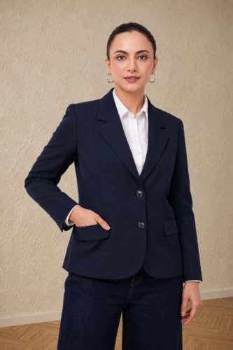 Image of SaintX Women's Premium Formal Blazer | Fully Lined | Regular Fit | 4-Way Stretchable Ultra-Light Fabric | Fashion-Forward | Office /Meetings (WB01)