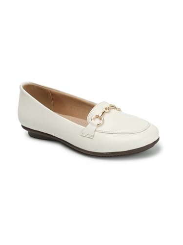 ELLE Womens Stylish Slip On Comfortable Loafers Colour-White, Size-UK 4 (B0CLJF178M) Amazon Price History, Amazon Price Tracker