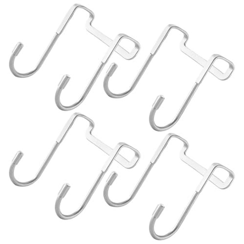 KALLORY - KALLORY 4Pcs Heavy-Duty Stainless Steel Over Door Hooks, Double S-Hook Design for Kitchen Cabinet, Bathroom